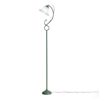 2-Light Exquisite White Floral Metal Floor Lamp