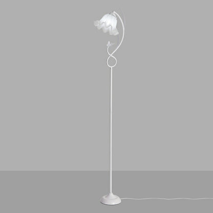 2-Light Exquisite White Floral Metal Floor Lamp