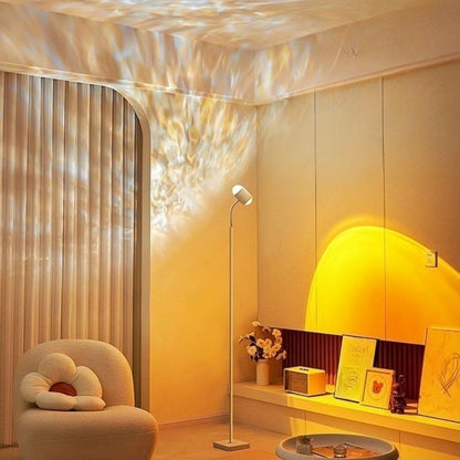 2-Light Simple Water Ripple Reading Floor Lamp