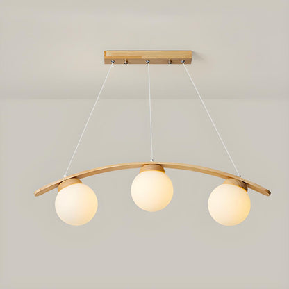 3-Light Modern Arc and Globe Island Pendant Light