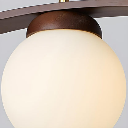 3-Light Modern Arc and Globe Island Pendant Light