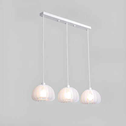 3-Light Modern White Pumpkin Island Pendant Light