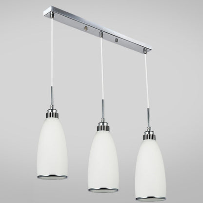 Adjustable Length Chrome Frosted Glass Pendant Light