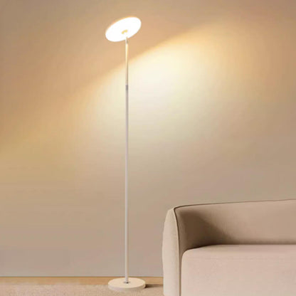 Adjustable Minimalist White Disc LED Floor Lamp