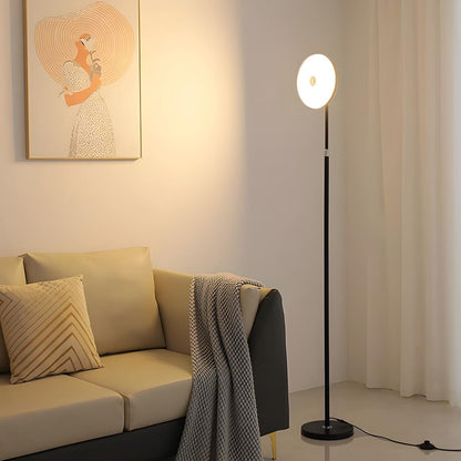 Adjustable Minimalist White Disc LED Floor Lamp