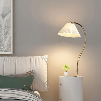 Adjustable White Modern Tripod Floor Lamp with Shelf