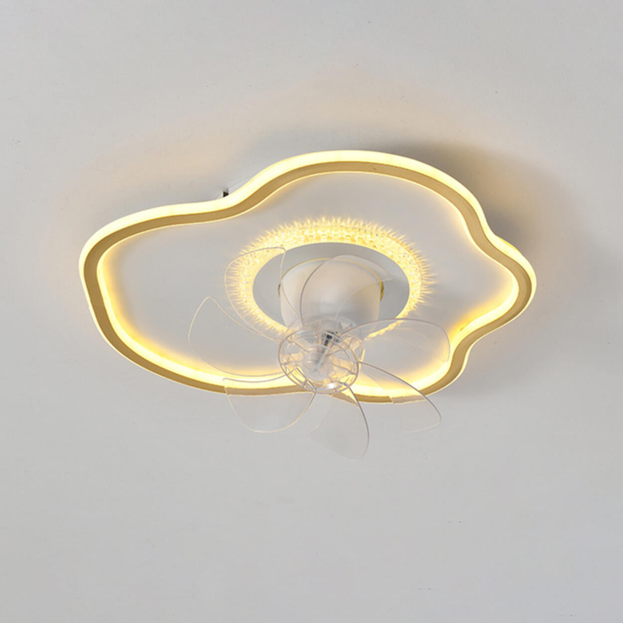 Artistic Cloud-Shaped Ceiling Fan with LED Lighting