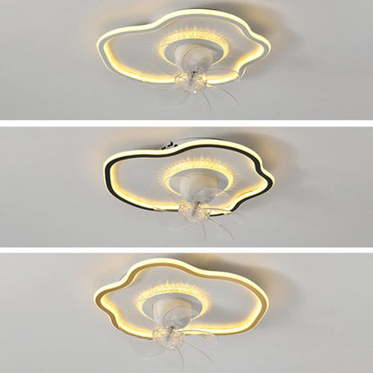 Artistic Cloud-Shaped Ceiling Fan with LED Lighting