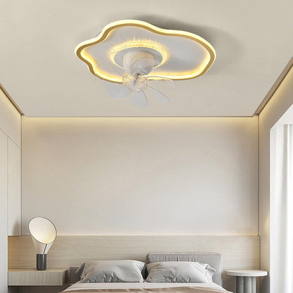 Artistic Cloud-Shaped Ceiling Fan with LED Lighting