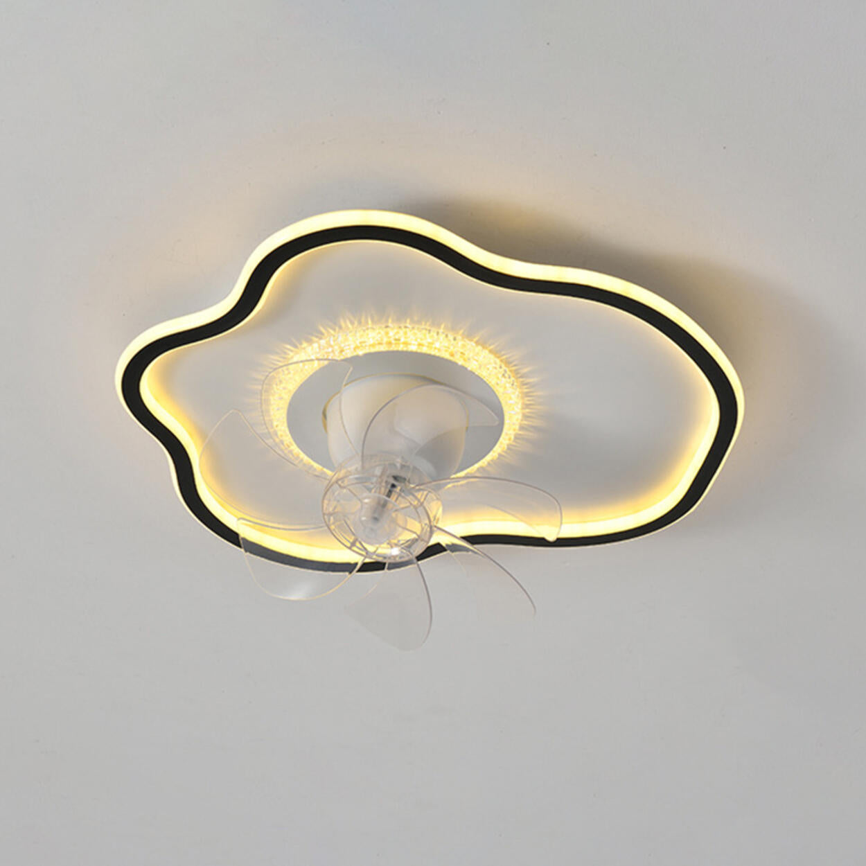 Artistic Cloud-Shaped Ceiling Fan with LED Lighting