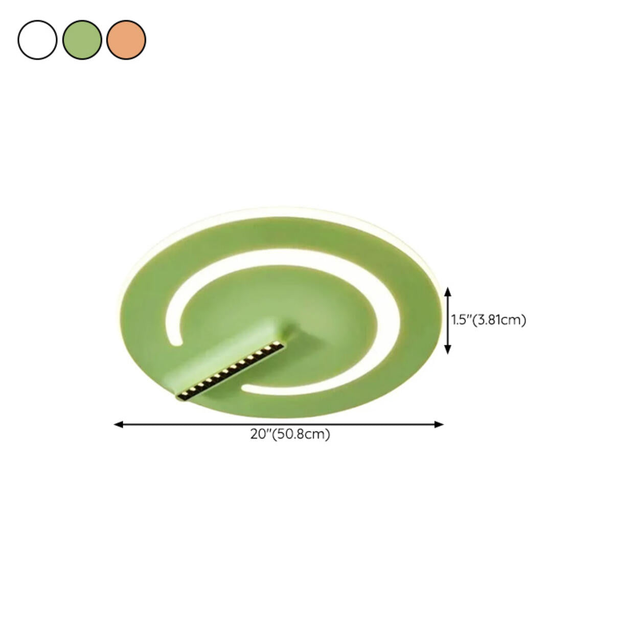 Bedroom Green Metal Circle Flush Mount Ceiling Light