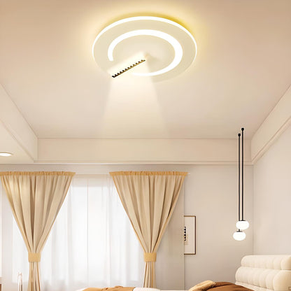 Bedroom Green Metal Circle Flush Mount Ceiling Light