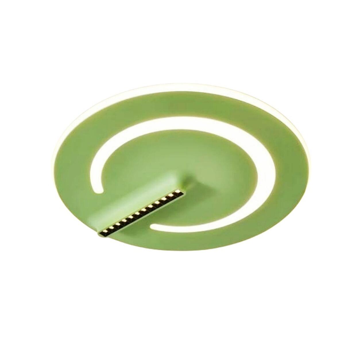 Bedroom Green Metal Circle Flush Mount Ceiling Light