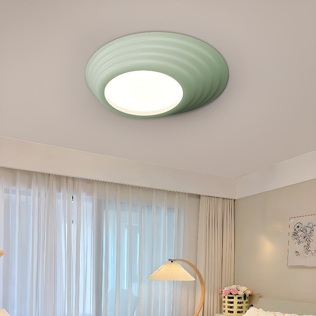 Bedroom Minimalist white LED Flush Mount Ceiling Light