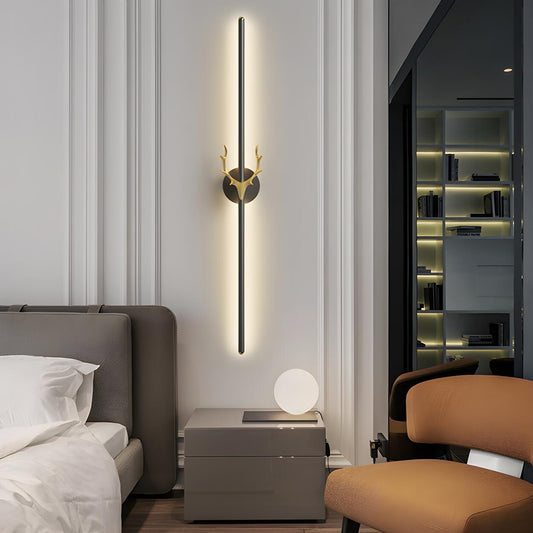 Bedroom Modern Gold Antler and Vertical Wall Sconce