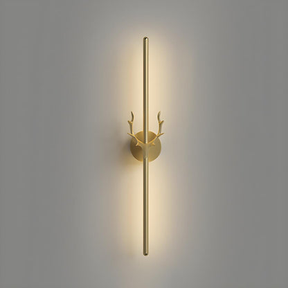 Bedroom Modern Gold Antler and Vertical Wall Sconce