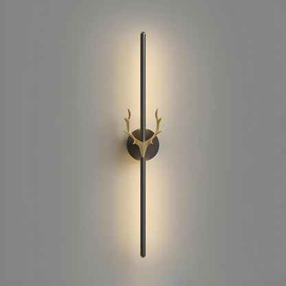 Bedroom Modern Gold Antler and Vertical Wall Sconce