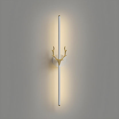 Bedroom Modern Gold Antler and Vertical Wall Sconce