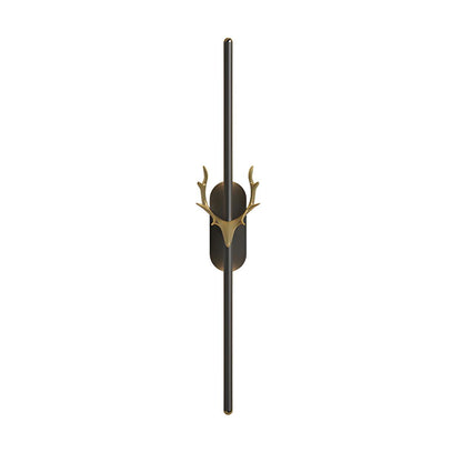 Bedroom Modern Gold Antler and Vertical Wall Sconce