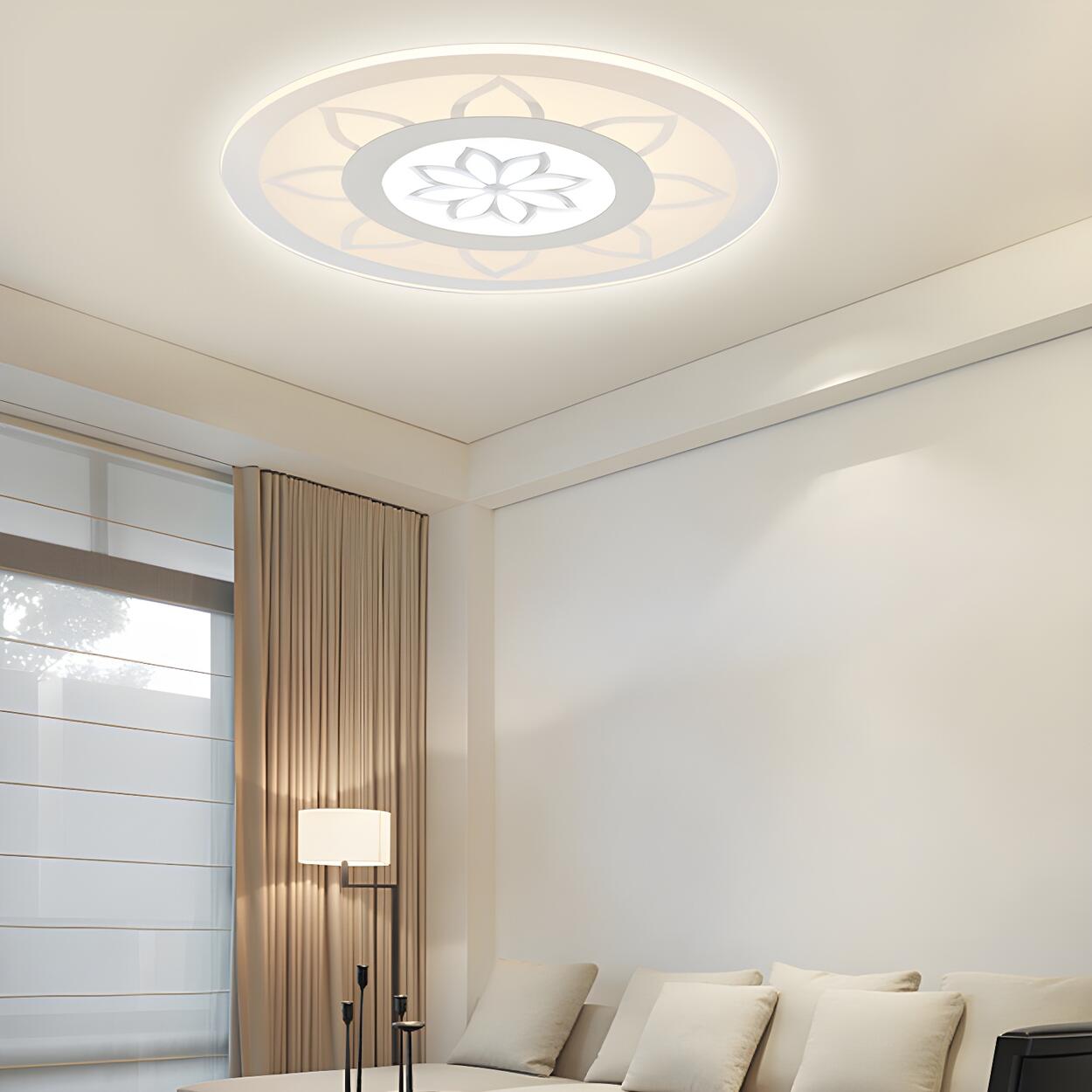 Bedroom Round Blossom LED Flush Mount Ceiling Light