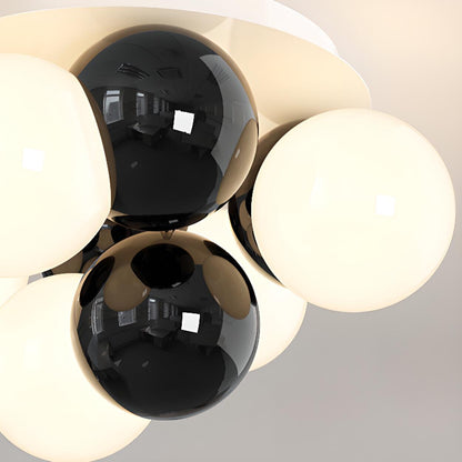 Bedroom White Bubble Sphere Semi-Flush Mount Light