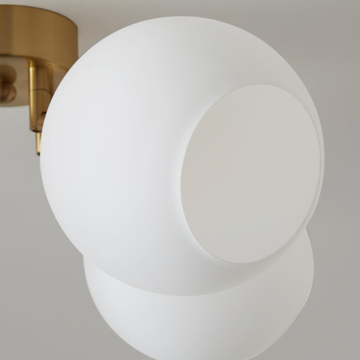 Bedroom White Glass Globe Semi-Flush Mount Lamp 5-Light