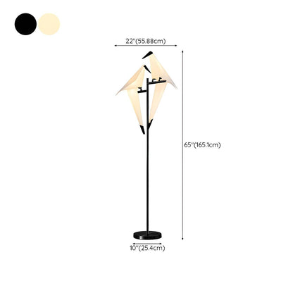 Bedside Bird-Shaped Artistic Gold Stand Floor Lamp