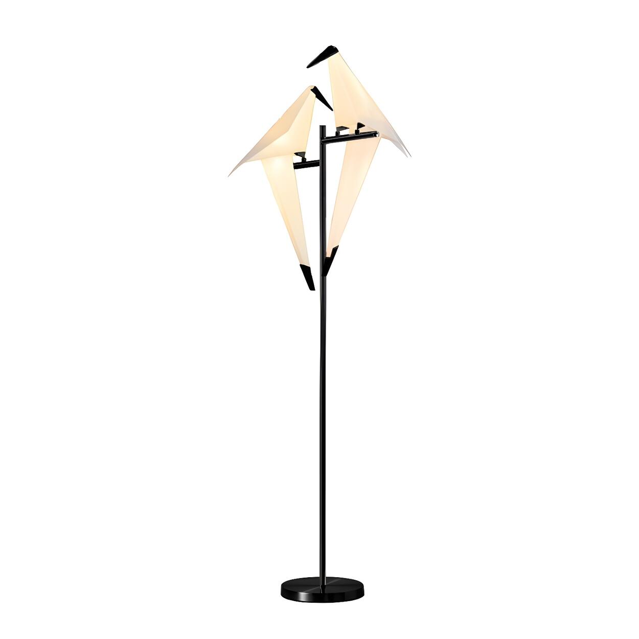 Bedside Bird-Shaped Artistic Gold Stand Floor Lamp