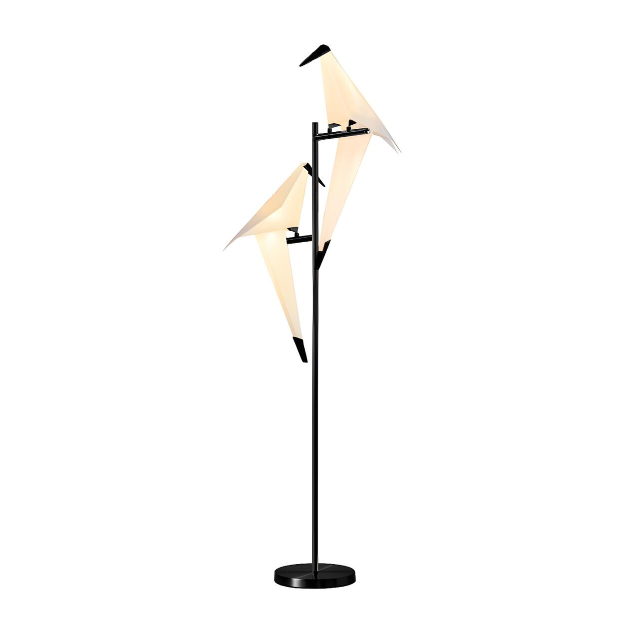 Bedside Bird-Shaped Artistic Gold Stand Floor Lamp