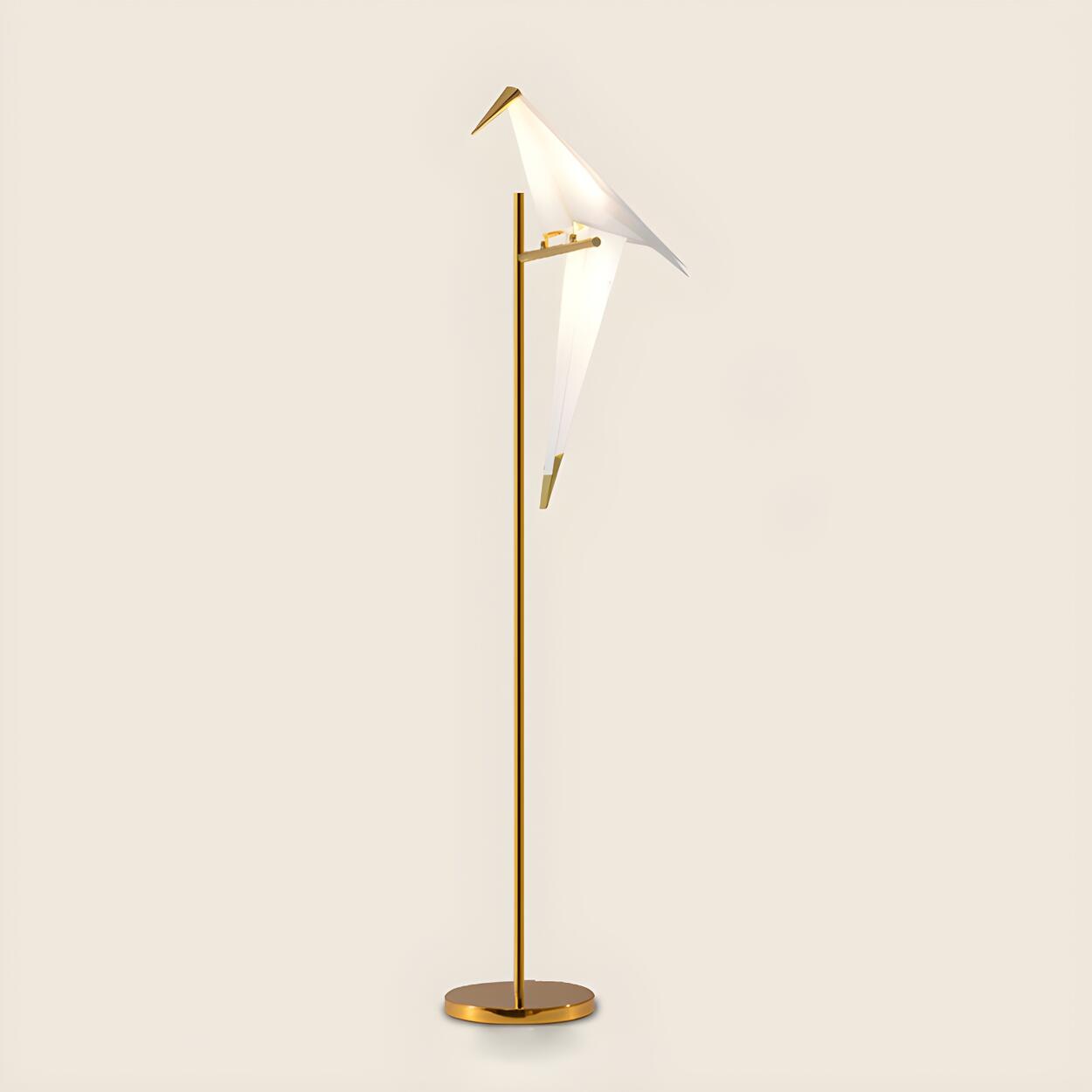 Bedside Bird-Shaped Artistic Gold Stand Floor Lamp