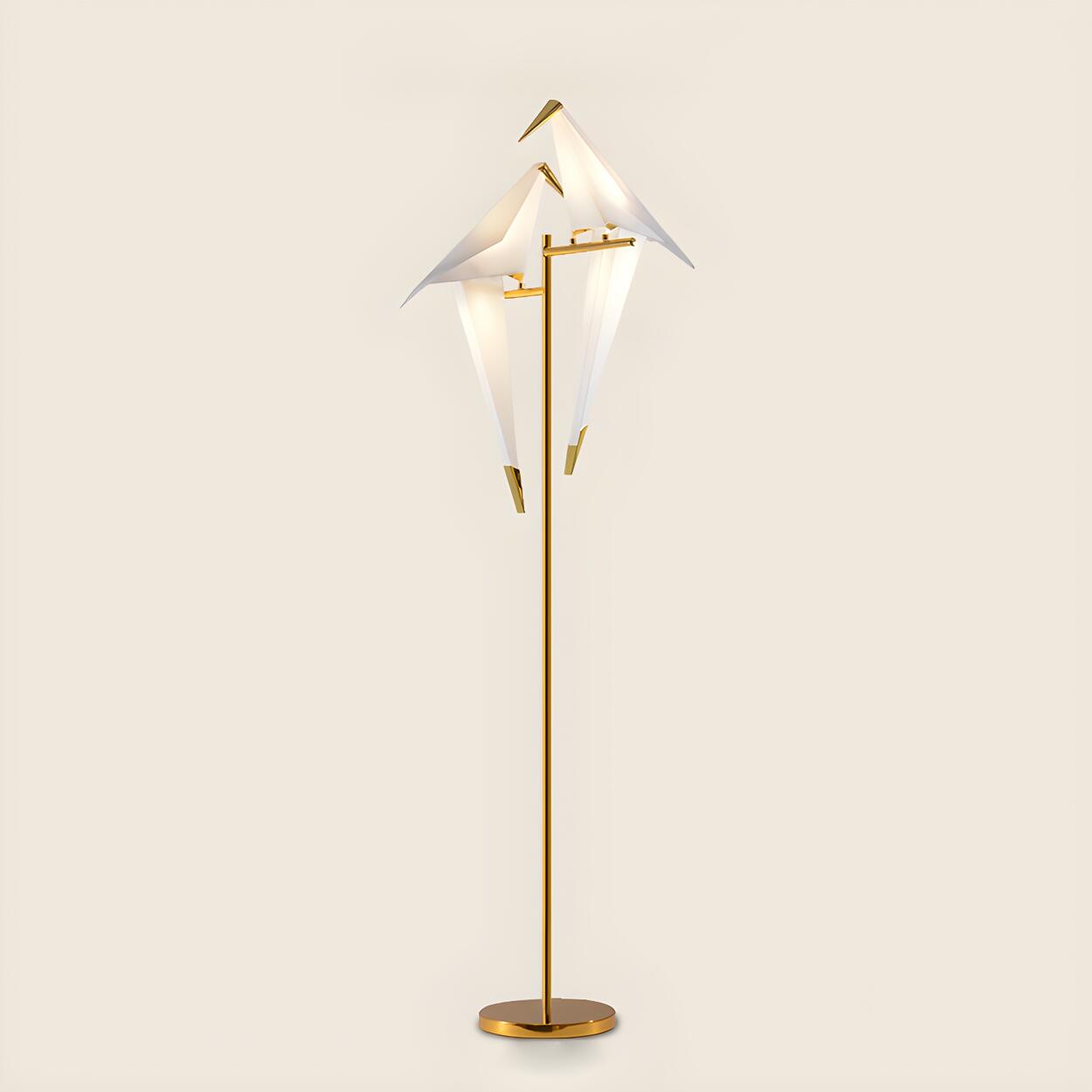 Bedside Bird-Shaped Artistic Gold Stand Floor Lamp