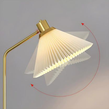 Bedside Pleated Shade Modern Adjustable Floor Lamp