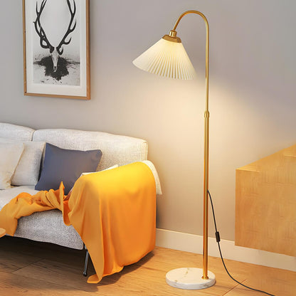 Bedside Pleated Shade Modern Adjustable Floor Lamp