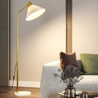 Bedside Pleated Shade Modern Adjustable Floor Lamp