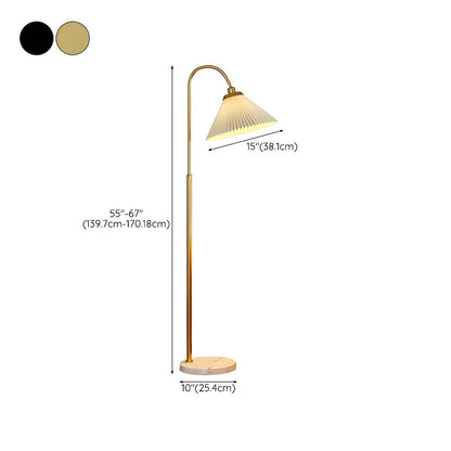 Bedside Pleated Shade Modern Adjustable Floor Lamp