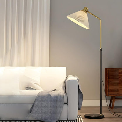 Bedside Pleated Shade Modern Adjustable Floor Lamp