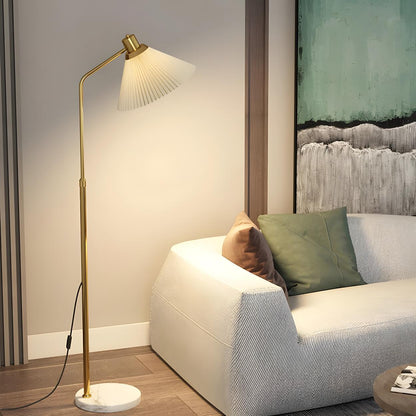 Bedside Pleated Shade Modern Adjustable Floor Lamp