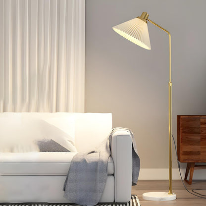 Bedside Pleated Shade Modern Adjustable Floor Lamp