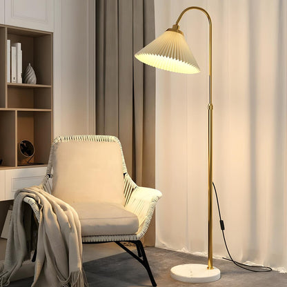 Bedside Pleated Shade Modern Adjustable Floor Lamp