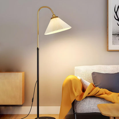 Bedside Pleated Shade Modern Adjustable Floor Lamp