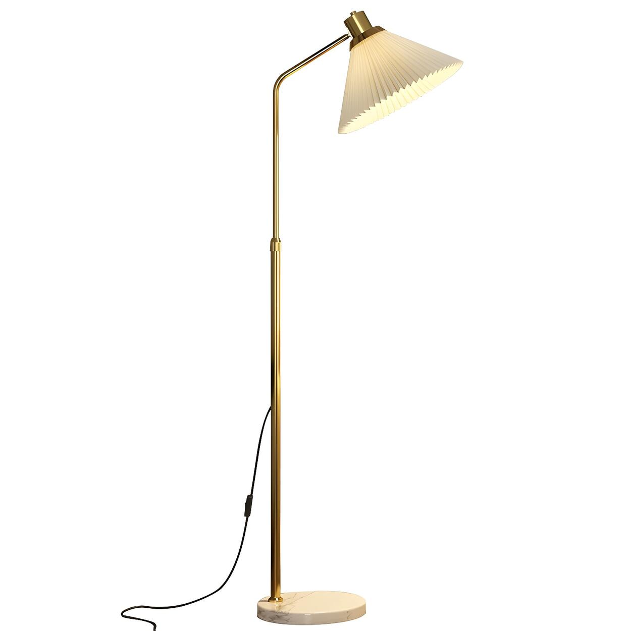 Bedside Pleated Shade Modern Adjustable Floor Lamp