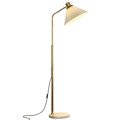 Bedside Pleated Shade Modern Adjustable Floor Lamp