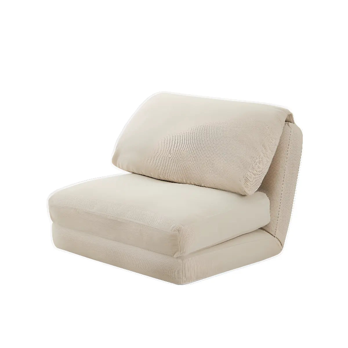 Beige Corduroy Cushion Back Reclining Convertible Chair