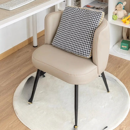 Beige Fixed Back Wood Four Legs Arm Chair with Pillow