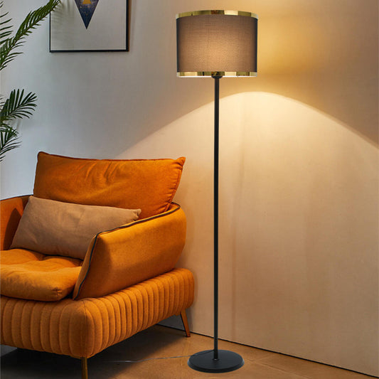 Black Drum Contemporary Metal Column Floor Lamp