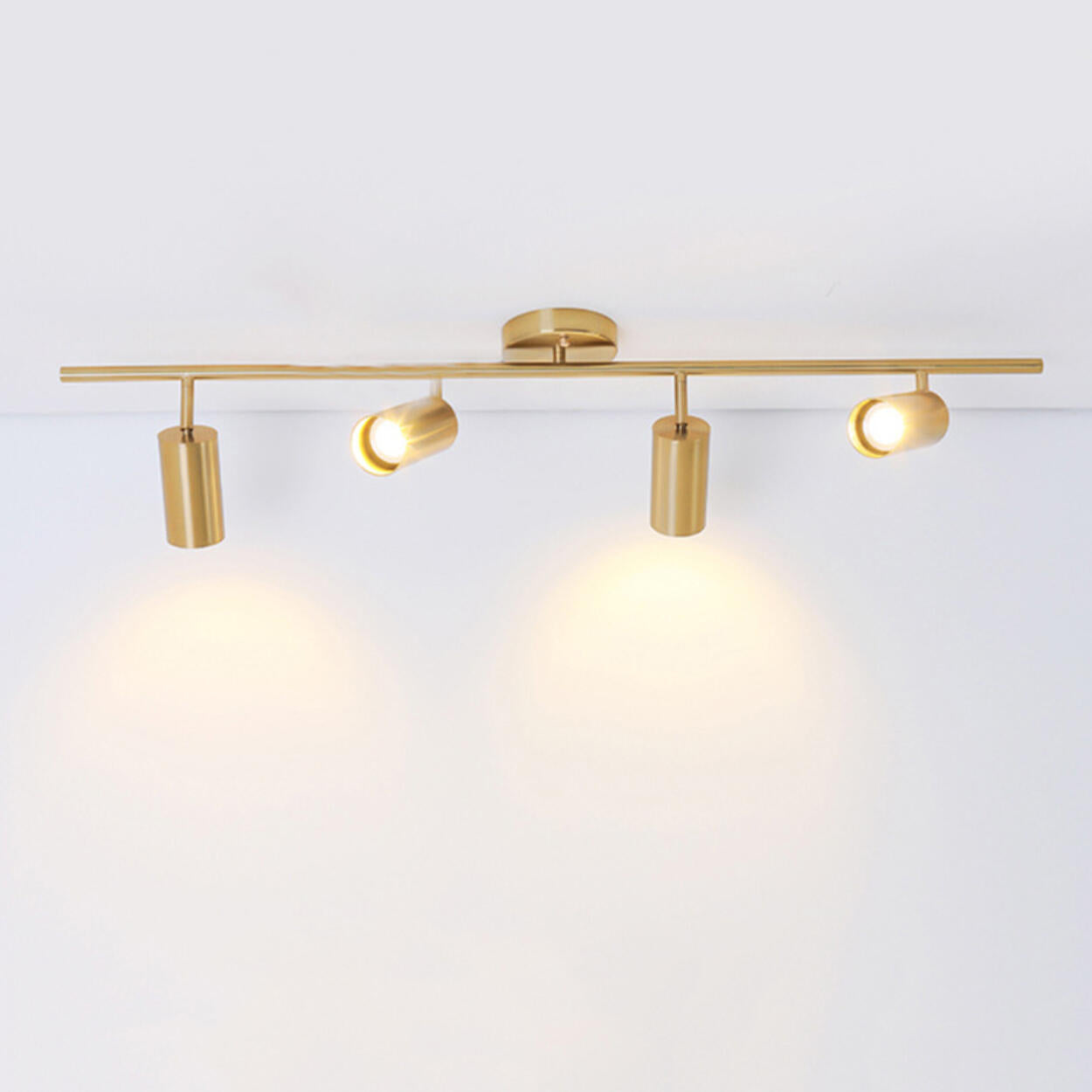 Brass Cylinder Semi-Flush Mount Ceiling Light 3-Light