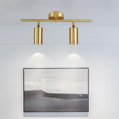 Brass Cylinder Semi-Flush Mount Ceiling Light 3-Light