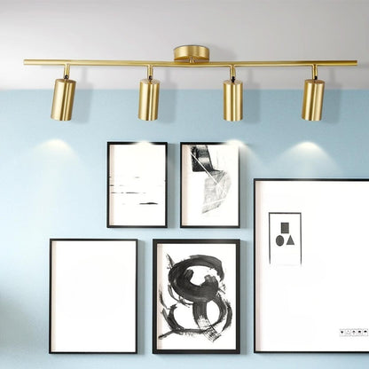 Brass Cylinder Semi-Flush Mount Ceiling Light 3-Light