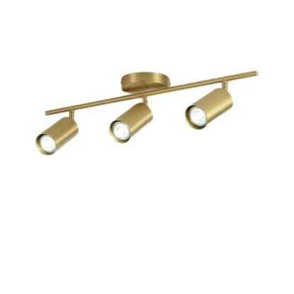 Brass Cylinder Semi-Flush Mount Ceiling Light 3-Light