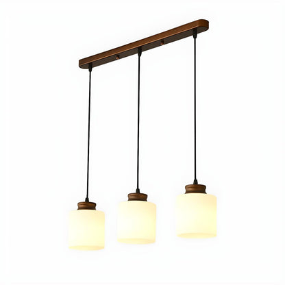 Classic 3-Light Cylinder Brown Island Pendant Light